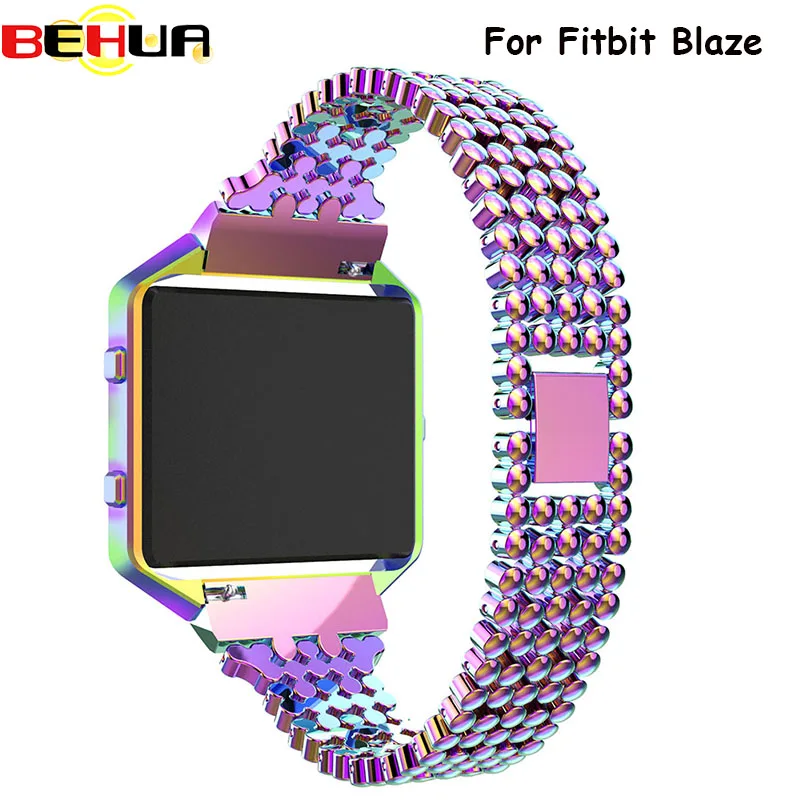

Stailess Steel Loop Strap Metal Frame watchband Replacement Strap wrist band for Fitbit Blaze Watch Band Magnetic Lock Bracelet