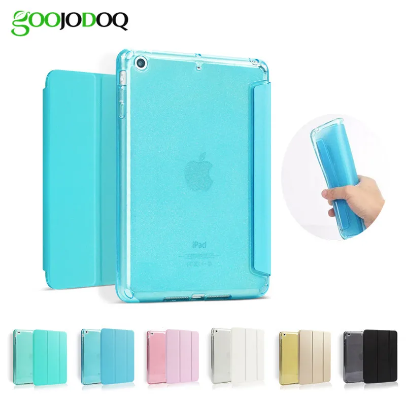Case For iPad Mini 1 2 3 TPU Soft Smart Retina PU Leather Cover + Glitter Soft Silicone Back Ultra Slim Case Auto Sleep/Wake A52 for ipad pro 9 7 5 shapes smart case soft tpu back case slim pu leather magnetic cover for ipad 7 air 3 auto sleep wake a66