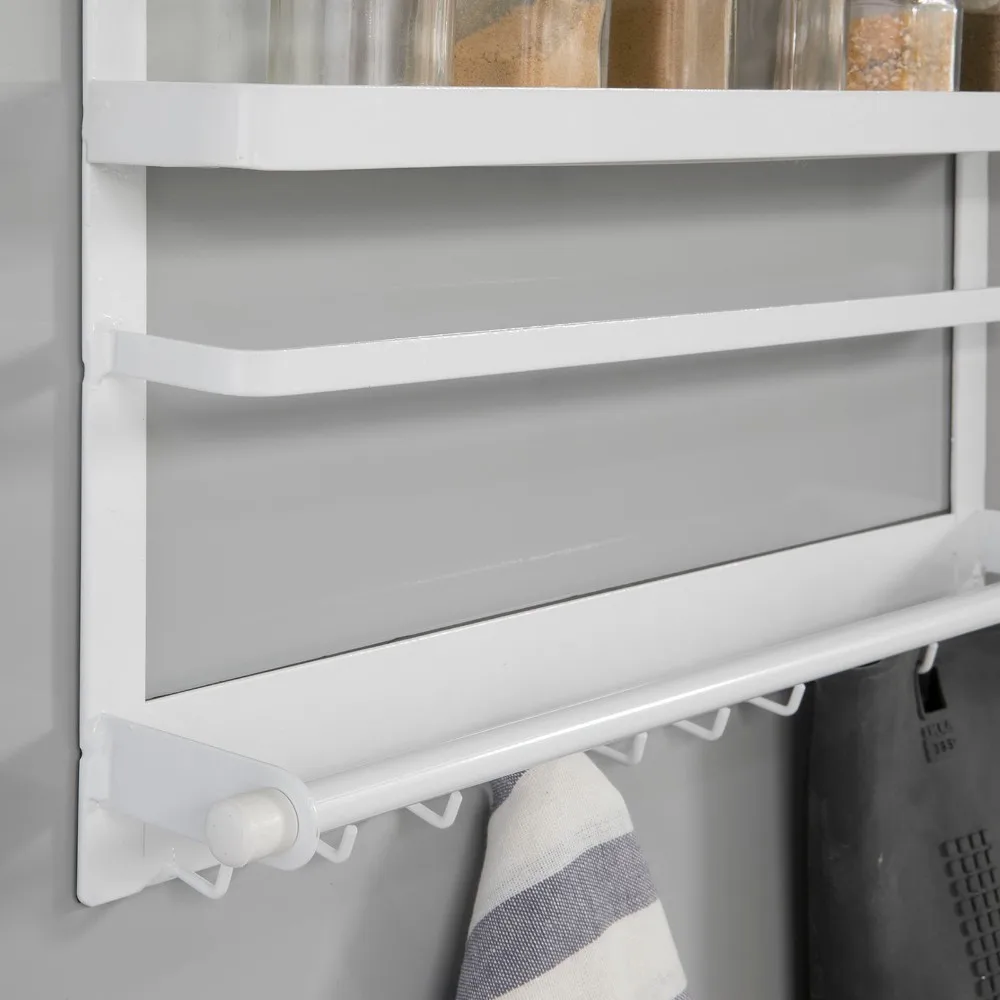  SoBuy FRG247-W Metal Kitchen Spice Rack Kitchen Paper Roll Holder Refrigerator Hang Storage Rack - 32923061545