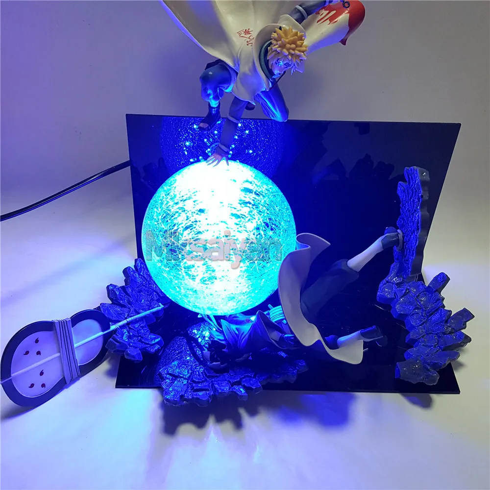 Наруто фигурка Минато против Obito Rasengan сцена DIY светодиодный ночной Светильник фигурка Наруто Shippuden Uchiha Obito модель подарок для детей