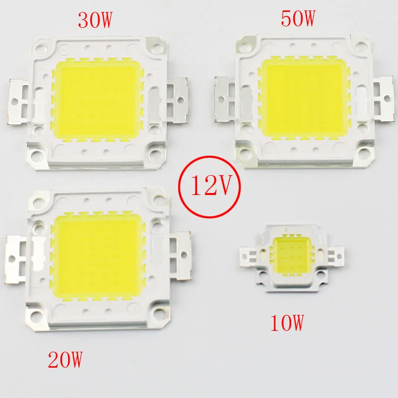 

DC12V 10W 20W 30W 50W High Power LED Cold White 6000-6500K Light Emitting Diode