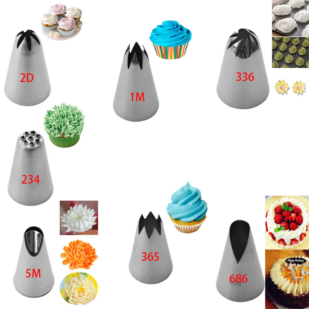 

1PC Stainless Steel Piping Icing Nozzle for Ice Cream Cake Decorating Tip Pastry Rose Petal Cake Baking Decoration Cupcake Tool