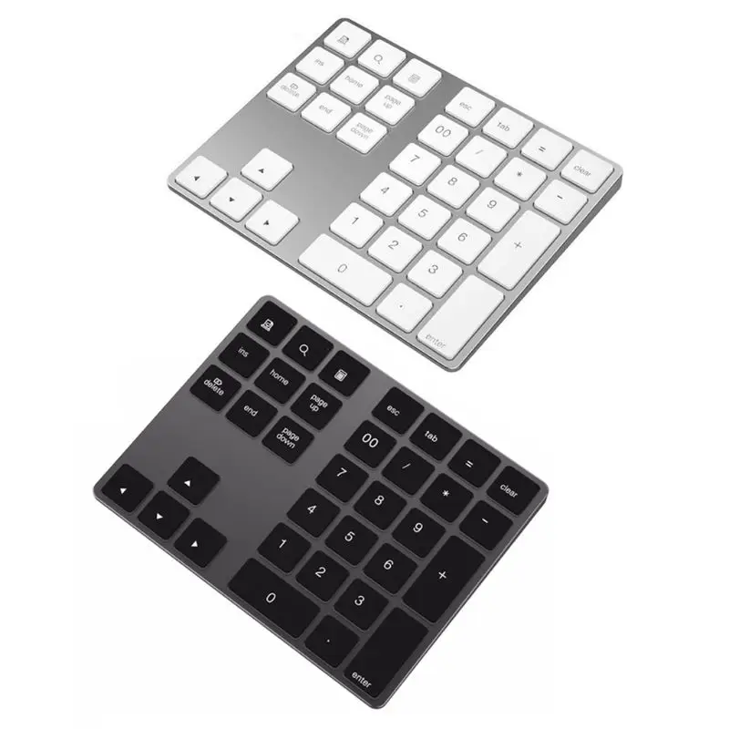 Black And Silver Optional 34 Keys font b Mini b font Numpad Wireless Bluetooth Numeric Keypad
