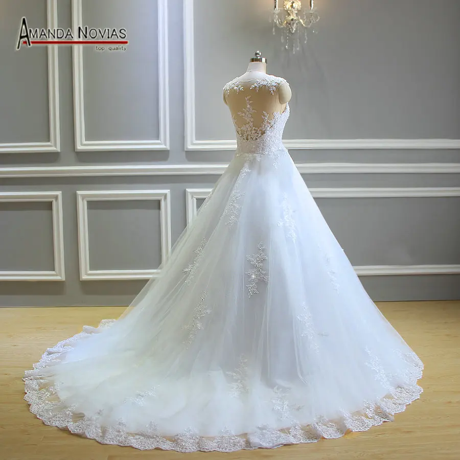 Свадебное кружевное платье трапеция Amanda Novias Новое поступление NS3368 2019|Свадебные