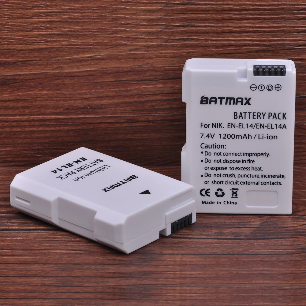Аккумулятор Batmax для Nikon D3400 4 шт. аккумуляторы D3300 D3100 D5600 D5100 D5200 D3200 P7000 P7100 с разъемом