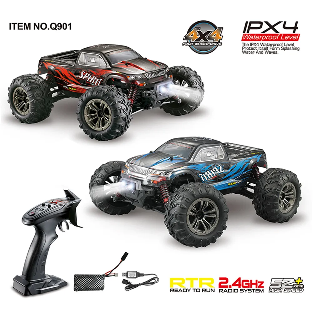 Высокое качество Xinlehong Q901 1/16 2,4G 4WD 52 км/ч высокая скорость RC автомобили бесщеточный пульт дистанционного управления автомобиль и светодиодный светильник RTR игрушки