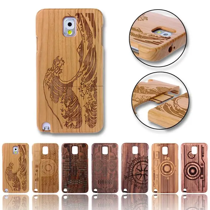 Natural Bamboo Wood Case For Samsung Galaxy Note 7 S7 Edge Wooden Cover Note 2 3