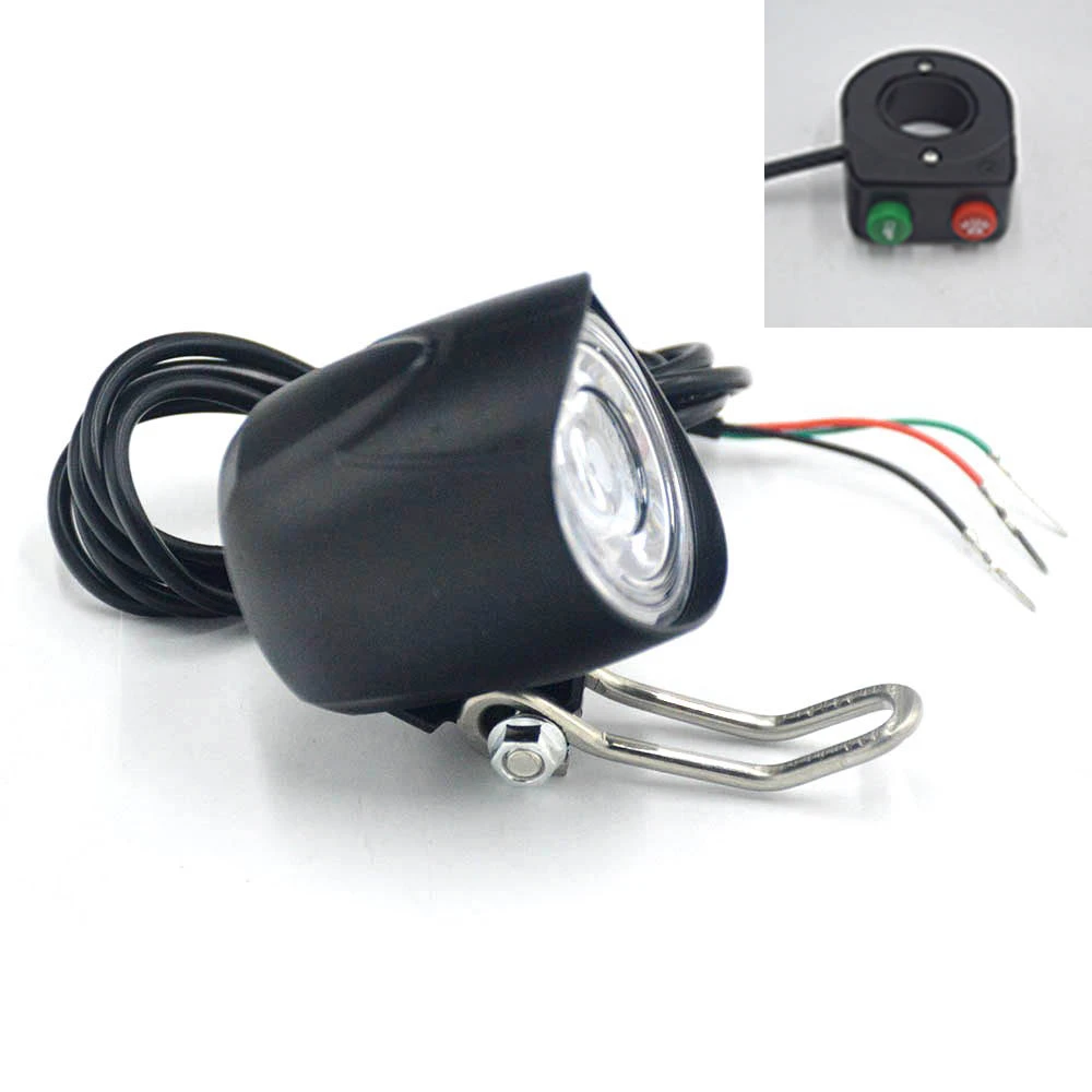 Details about   2 in 1 Headlight Front Light Led Lamp Horn for Electric Bicycle E-Bike Electric 