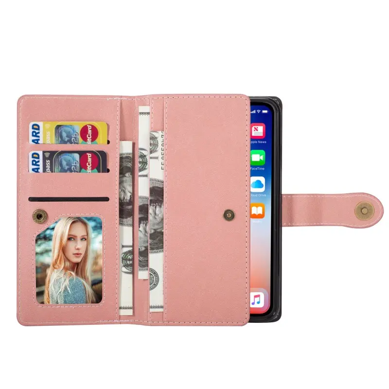 Wallet Case for iPhone XS Case Leather Vintage Flip Cover for iPhone 6 6s 7 8 Plus X XR XS Max Cases Card Holder Multi Function (18)