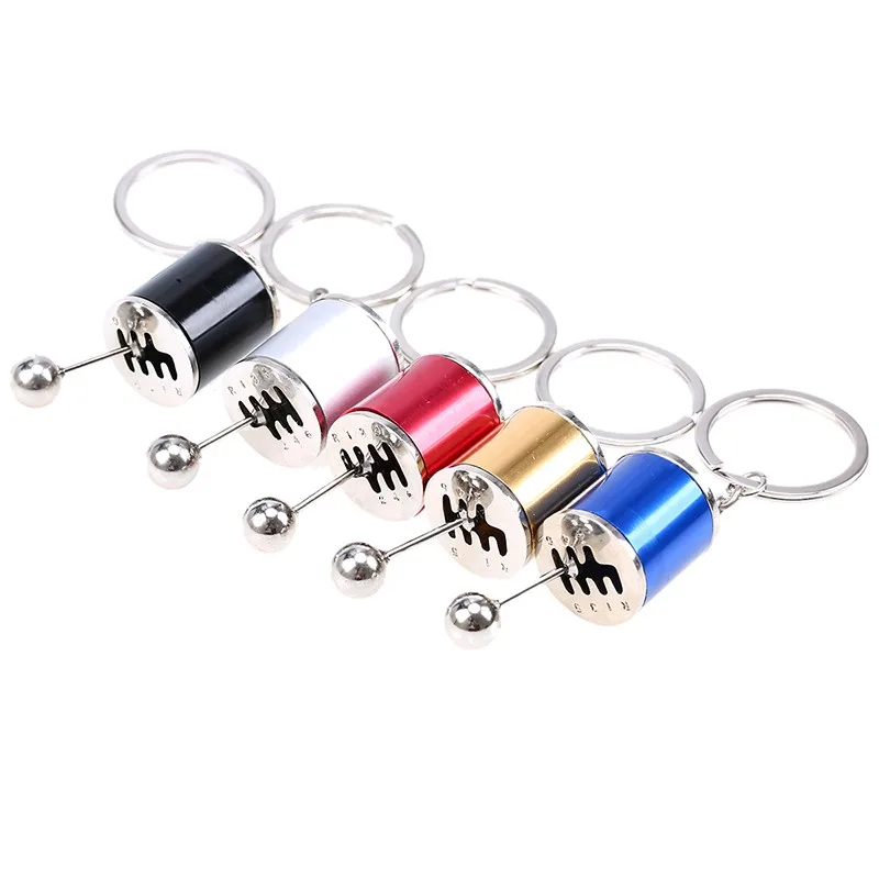 Creative Race Car Stalls Head Keychains Six Speed Manual Shift Gear