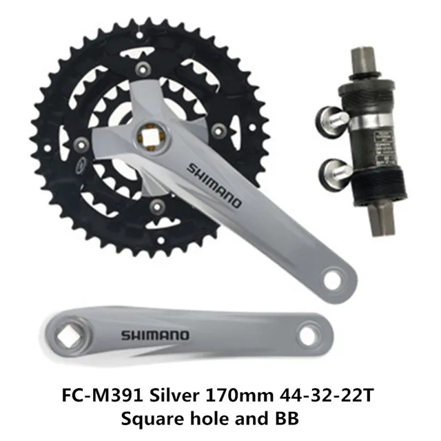 Абсолютно подлинный SHIMANO FC-M371/FC-M391 горный велосипед квадратное отверстие/spline Звездочка 9/27 скорость 170 мм 44-32-22T шатун