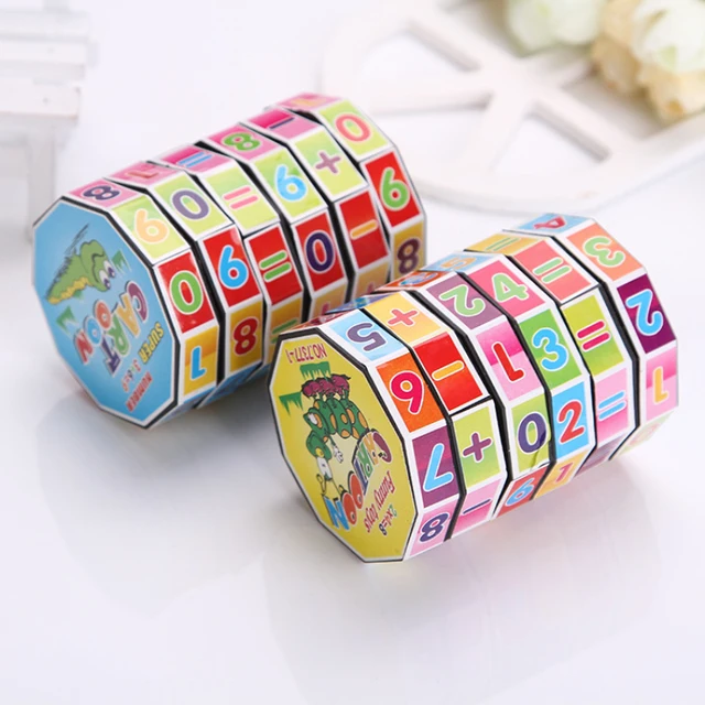 1PC Children Education Learning Math Toys Teaching Aids Puzzle Cube for Kids Math Spell Answer Toys DS29 3