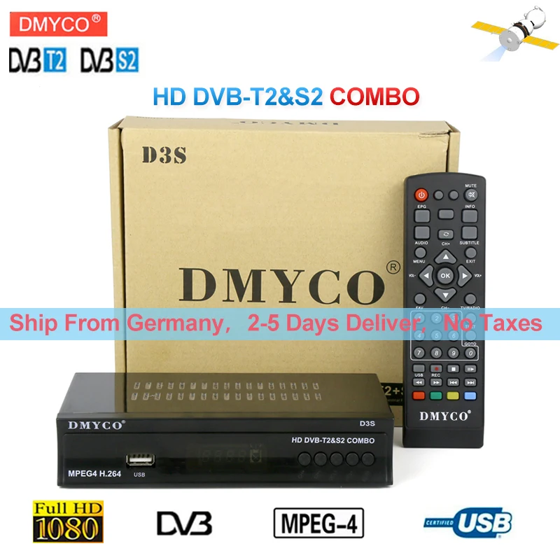 Decodificador спутниковый приемник HD цифровой DVB-T2 DVB-S2 ТВ-тюнер H.264 / MPEG-2/4 ТВ-приемник