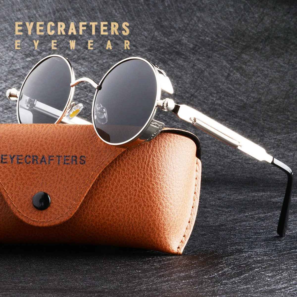 Silver Black Metal Polarized Sunglasses Gothic Steampunk Sunglasses Mens Womens Fashion Retro Vintage Shield Eyewear Shades 372