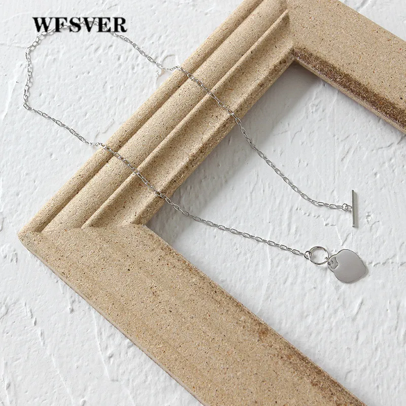 

WFSVER korea style 925 sterling silver OT clasps heart pendant necklace for women anniversary necklace fine jewelry gift