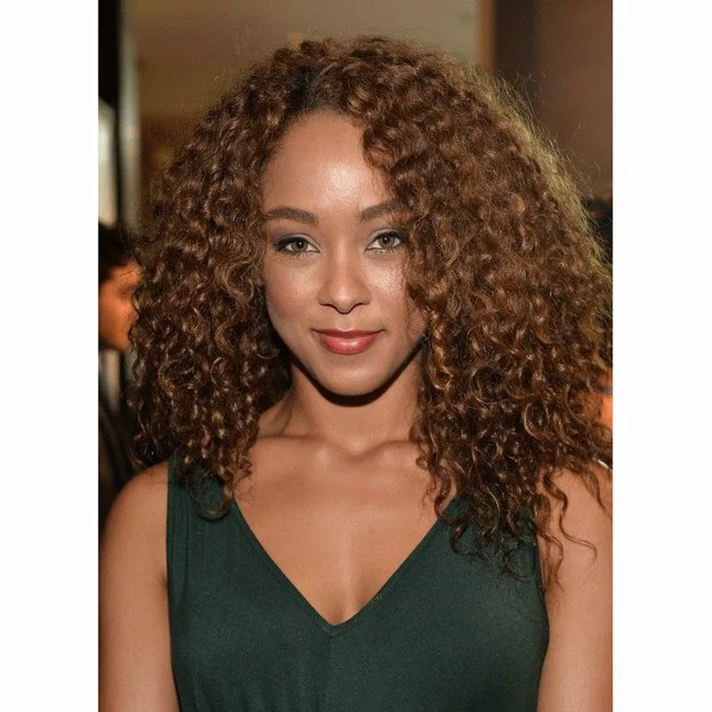 

Wholesale Cheap Sale Fashion Deep Curly Synthetic Lace Front Wig Hand Tied Glueless High Density Perruque Front Lace Wigs