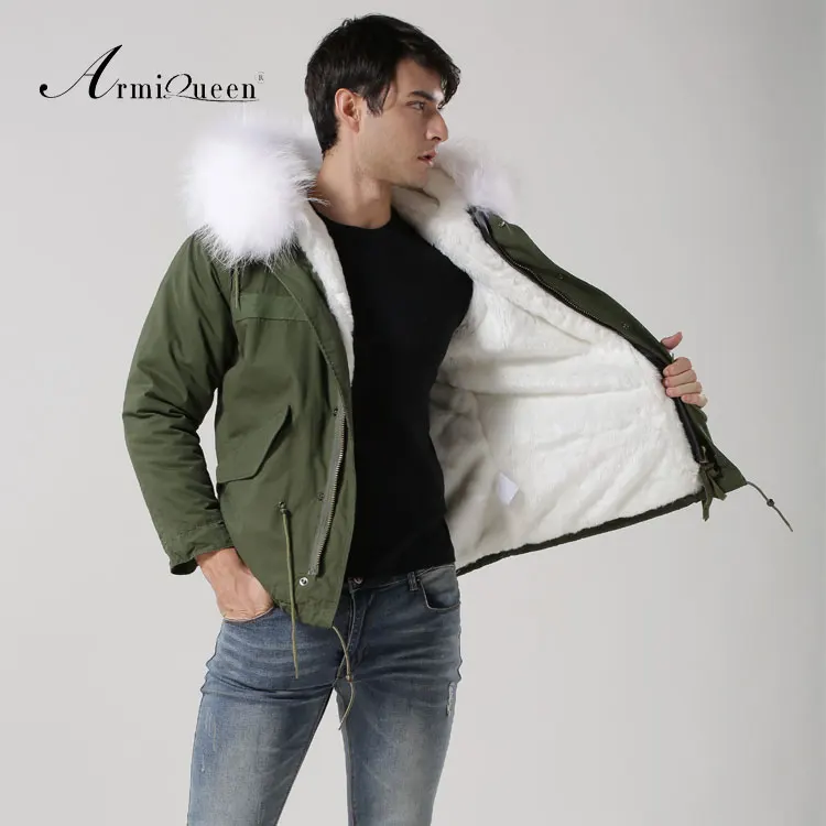 Koude winter bont parka Windscherm parka warm thicken fur parka windscherm fur hooded parka mannen Koude winter bont parka Windscherm parka warm thicken fur parka windscherm fur hooded parka mannen