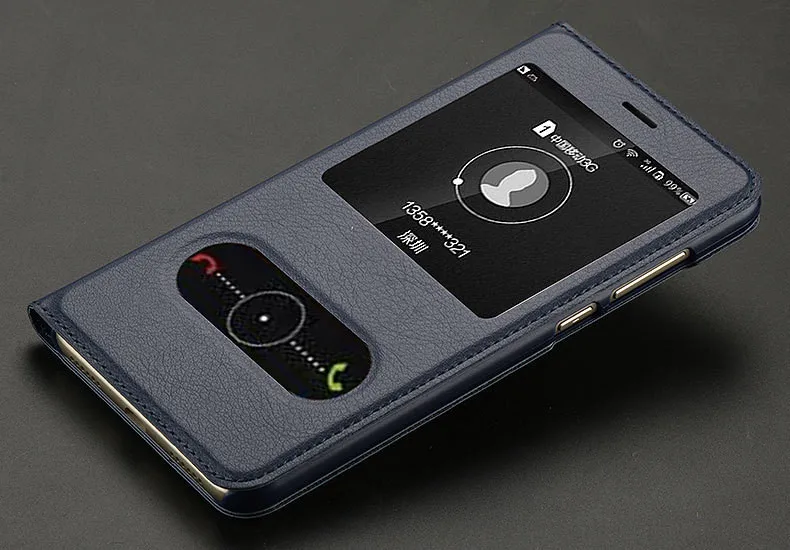 luxury open window leather flip case for huawei honor 8 lite 16