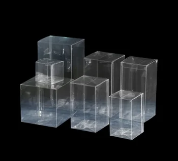 

50PCS PVC Clear Plastic Packaging Boxes with Hang Hole Gift Box PVC Carry Cases Packaging Box For jewelry/Candy/toys