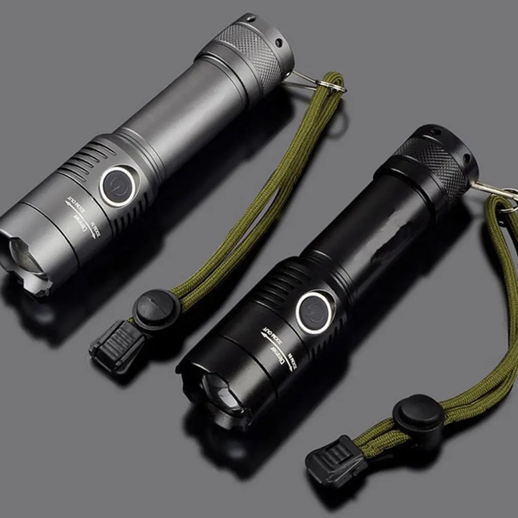 

Portable Aluminum alloy rotating focus light flashlight lithium battery charging sturdy and durable for camping fishing outdoor