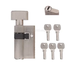 1PCS 51mm Glass Door Single Open Brass Lock Cylinder Home Security Anti-Snap Anti-Drill With 5 Keys JF1848 90 center 45 45 lock core double side copper blade security door lock high security lock core double open anti snap anti drill