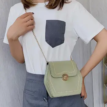 

Elegant Solid Color Shoulder Clutch Women Flap Crossbody Leather Chain Bags for High Quality Ladies Travel Handbags 2019 New