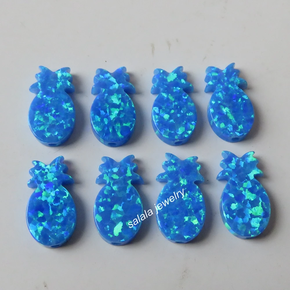 

20pc/lot OP05 Dark Blue Pineapple Opal 8x14mm Pineapple Opal Synthetic Fruit Pineapple Opal Ananas Tropical Opal for Necklace