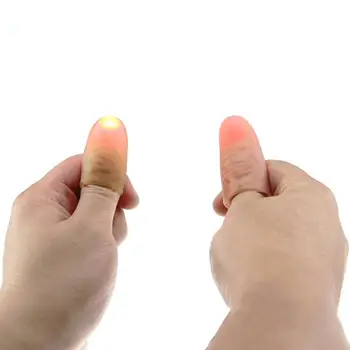 

SOLLED 1 Pair Creative Magic Thumb Tip LED Light Magic Trick Finger Lights for Dance Party Props - Blue/Green/Red Light
