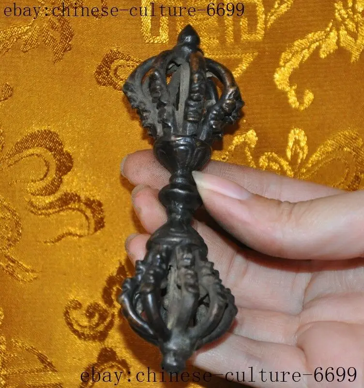 4 &quotСтарый тибетский буддизм Бронзовая Phurpa Dorje Pestle Vajra Talismans FaQi|Статуи и