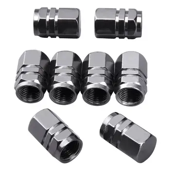 

AUTO -8 Pieces Tire Stem Valve Caps Wheel Valve Covers Car Dustproof Tire Cap, Hexagon Shape Titanium Gray