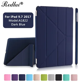 

Case For iPad 9.7 inch 2017,Redlai Ultra-Thin Slim Flip Leather Smart Cover Matte Hard Back Cover Case For New iPad 2017