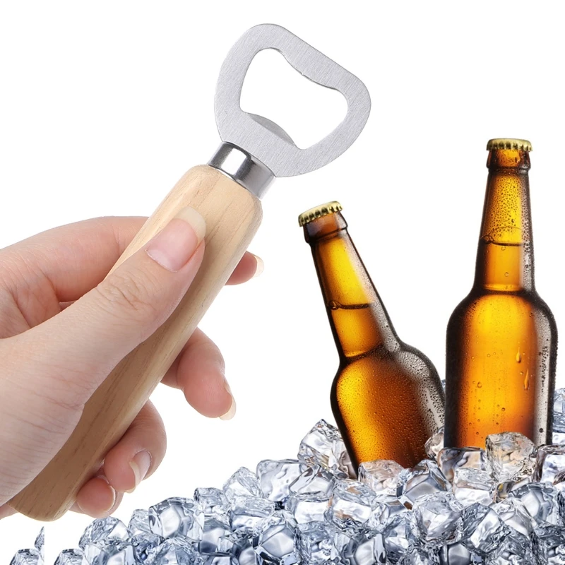 Деревянная ручка ручной бармен открывалка для бутылок для открытия пивного сидера безалкогольные напитки Mar28