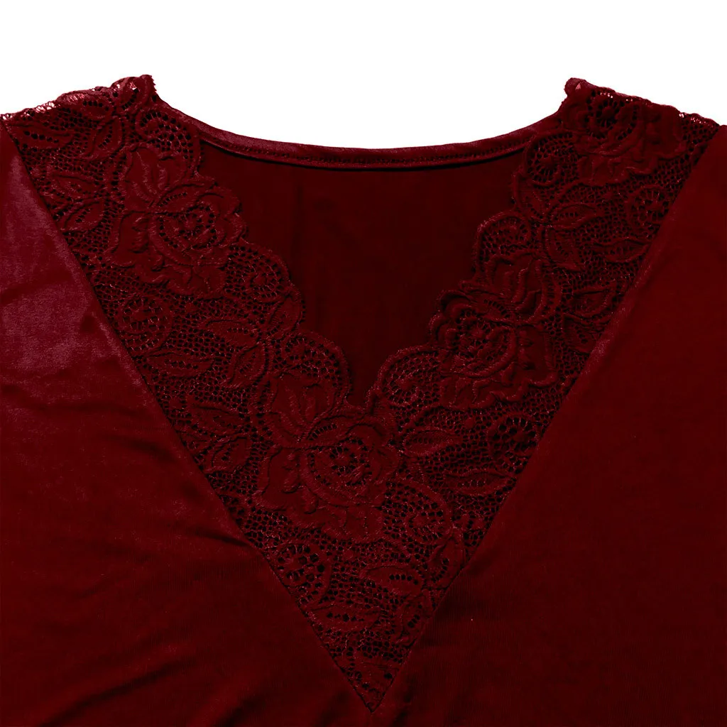 Женская летняя кружевная Лоскутная кофта с v-вырезом, Сексуальная рубашка, топ, блузка
