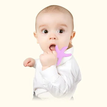 

Baby Teething Toy Food Grade Soft Silicone Starfish Shape Teether Infants Toddlers Use BM88