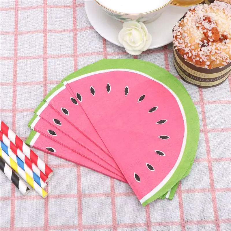 

20pcs Fruit Watermelon Disposable Paper Napkins for Cocktail Party Tableware Home Bar BBQ Serveware