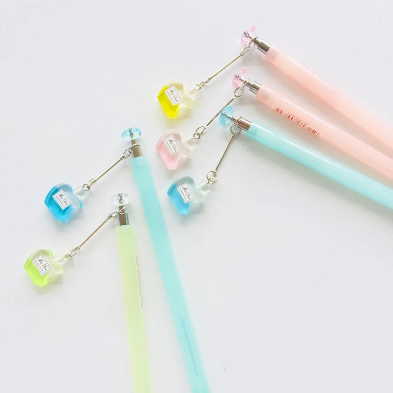 

2X Cute Perfume Bottle Pendant Mechanical Pencils School Office Supply Kids Student Stationery Gift Press Automatic Pencil