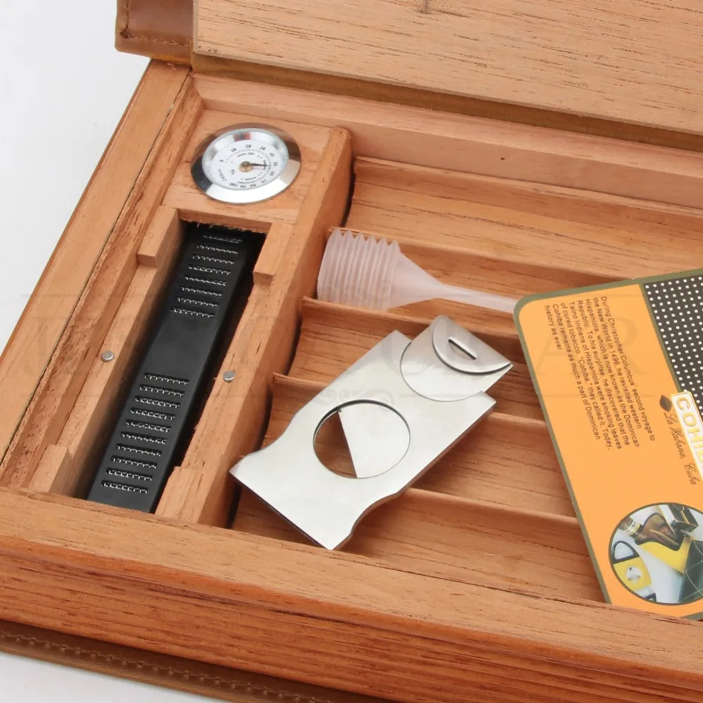 Чехол COHIBA из кедрового дерева и кожи для путешествий коробка сигар портативный