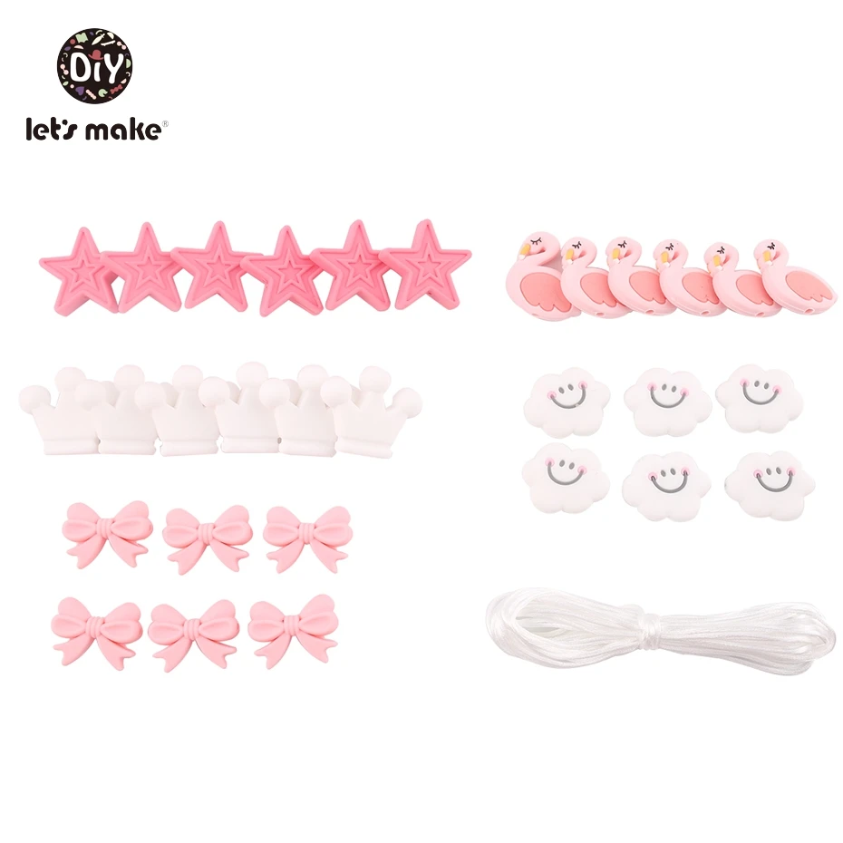 

Let's Make 1Set 18.5CM*11CM Silicone Pink Mini Cloud Teether Ecofriendly Baby Bit Toy High Quality DIY Crafts Accessories