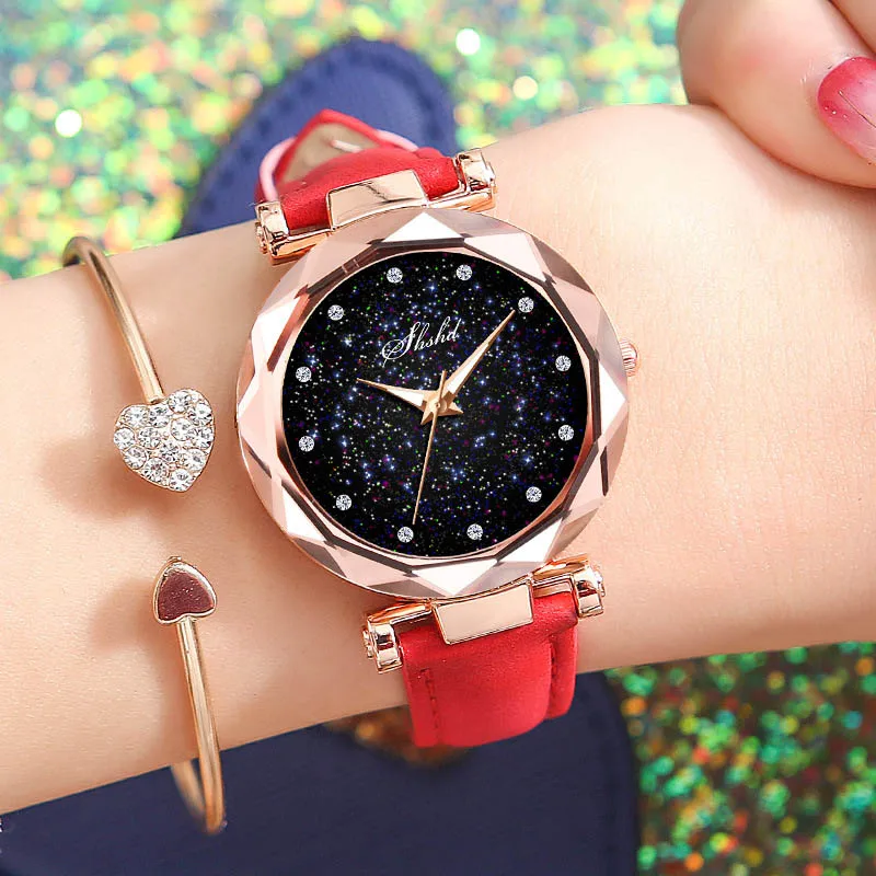 

Fashion Women Watches 2019 Best Sell Star Sky Dial Clock Luxury Rose Gold Women's Bracelet Quartz Wrist Watches New Dropshipping