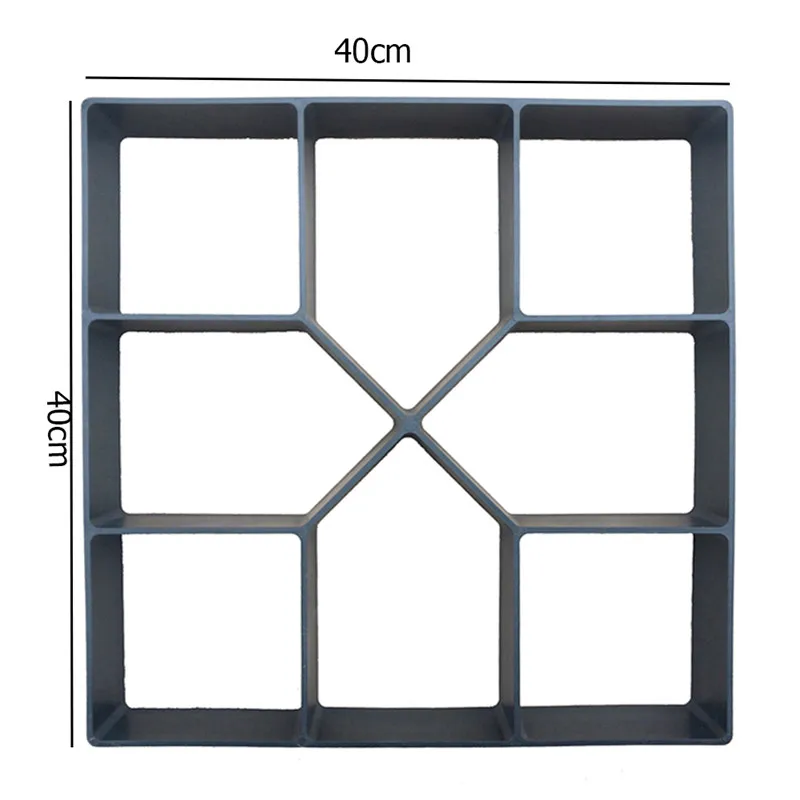 Садовые формы для керамической плитки DIY Пластиковые прогулки вручную дорожный путь производитель сад пропиленовая тротуарная цементная кирпичная каменная бетонная форма - Цвет: Square 2