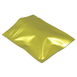 100 шт./лот розничная продажа золотой алюминиевой фольги Ziplock упаковочная сумка термопечать Ziplock конфеты порошок майлар фольга мешочки для
