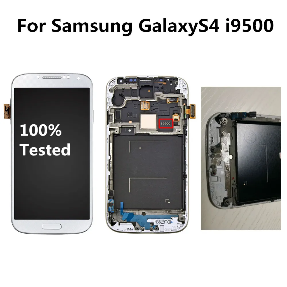 White Blue Black For Samsung Galaxy S4 i9500 LCD Display Touch Screen Digitizer Frame Tool Assembly