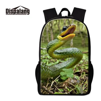 

Snake 3D Printed School Backpack Pattern Cool Animal Designer Shoulder Bookbag Personalized Satchel Boys Rucksack Mochila Child