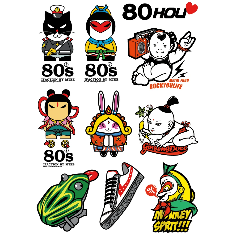 10x Sticker Vintage Cartoon A4 Size Phone iPad Tablet Laptop Luggage Skateboard Bicycle Motorcycle Auto Car Styling Decal