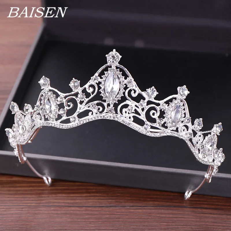 

Wedding Tiaras For Brides Crystal Crown Baroque Bride Hair Accessories Pageant Crown Headpiece Crystal Tiara Hair Jewelry