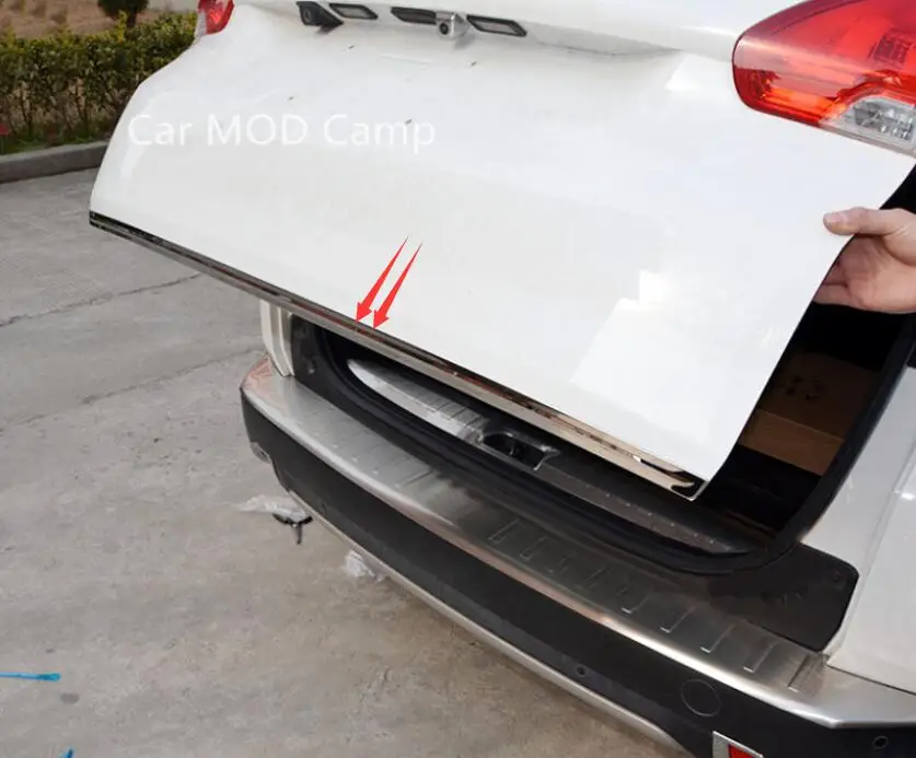 For Peugeot 2008 2014 2015 2016 2017 Stainless Steel Chrome Rear Tail Trunk Molding Cover Trim 1pcs Car Styling Accessories! jameo auto car stainless steel rear trunk trim tail door stickers for renault koleos for samsung qm6 2017 2018 accessories
