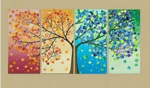 Large Canvas Modern Wall Art Decor Handmade Oil Painting Tr Ee 4pc Large Canvas Modern Wall Art Decor Handmade Oil Painting Tr Ee 4pc 1320