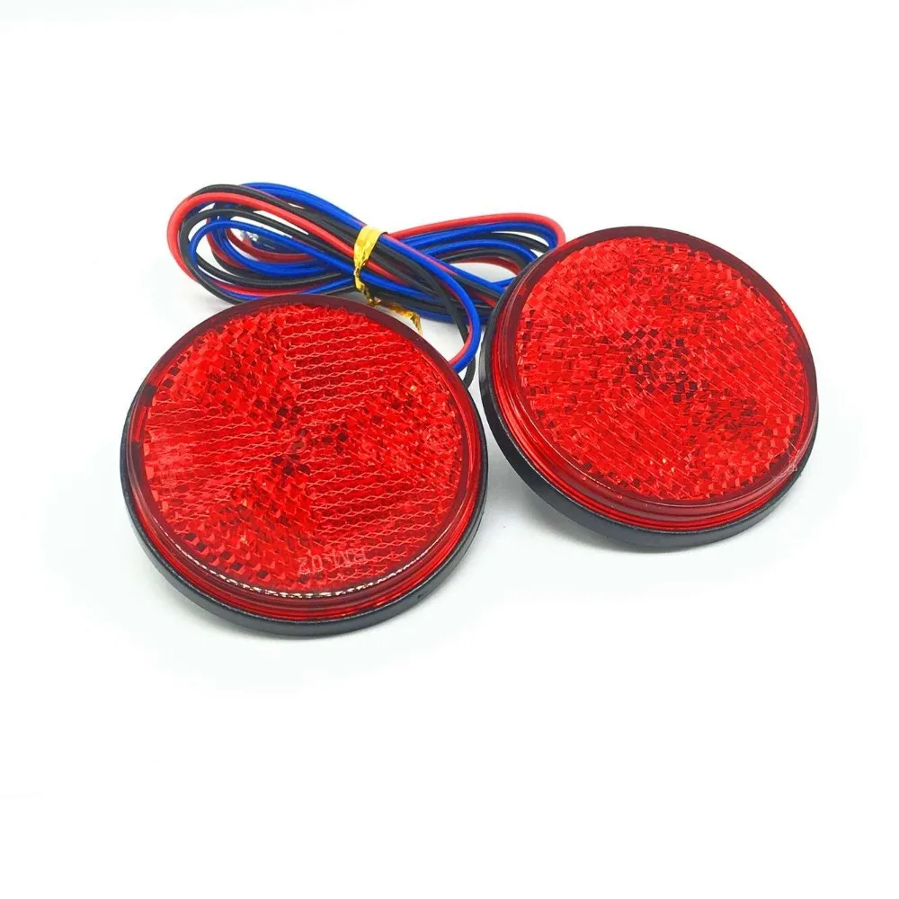 Universal 2 x 24 LED Red Motorcycle Round Reflector Tail Brake Turn