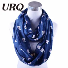 Зимний вискозный шарф-петля для женщин, животный принт, бесконечность, шарфы, собачий стиль, зимние хлопковые шарфы, обертывания V8A18729