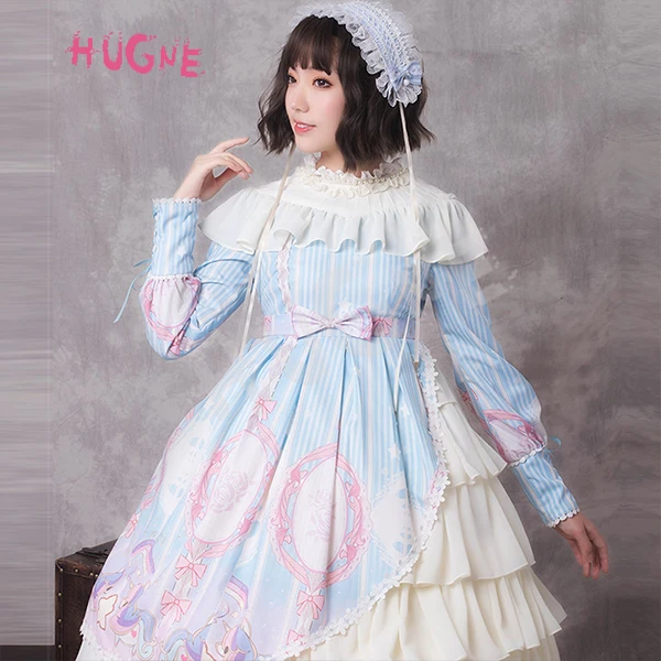 Vestido de Princesa Unicórniomanga Longa Lolita Vestido Mori Menina 2 High Quality Moda Feminina